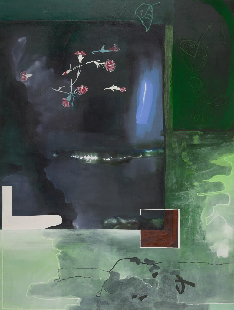 anklingen, 2021, 150x115cm, Öl auf Leinwand