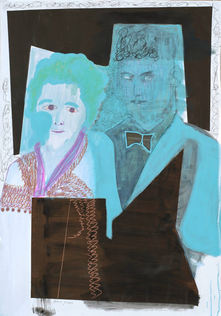 Onkel Ernst 1922 42/52 II, 2024, 100x70cm, Bleistift, Kohle, Acryl, Öl auf Papier