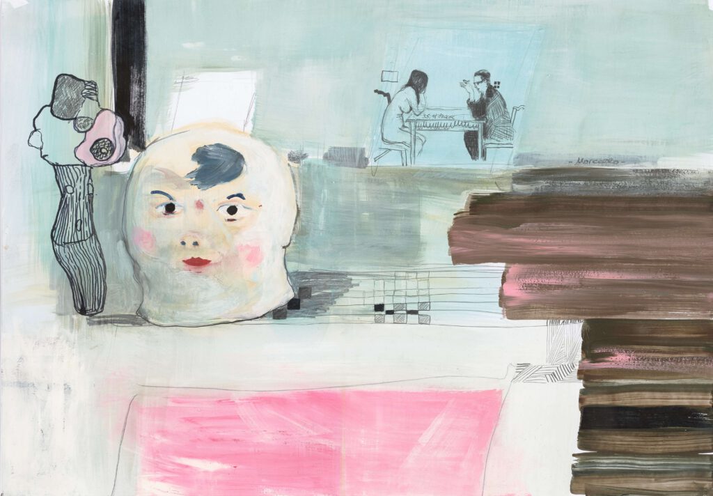 Macello, 2018, 44x63cm, Acryl, Bleistift, Fineliner auf Papier