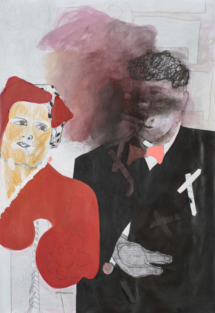 Onkel Ernst 1922 42/52 III, 2024, 100x70cm, Bleistift, Kohle, Acryl, Öl auf Papier