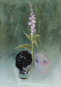 Seltsam, 2025, 100x70cm, Kohle, Öl auf Papier